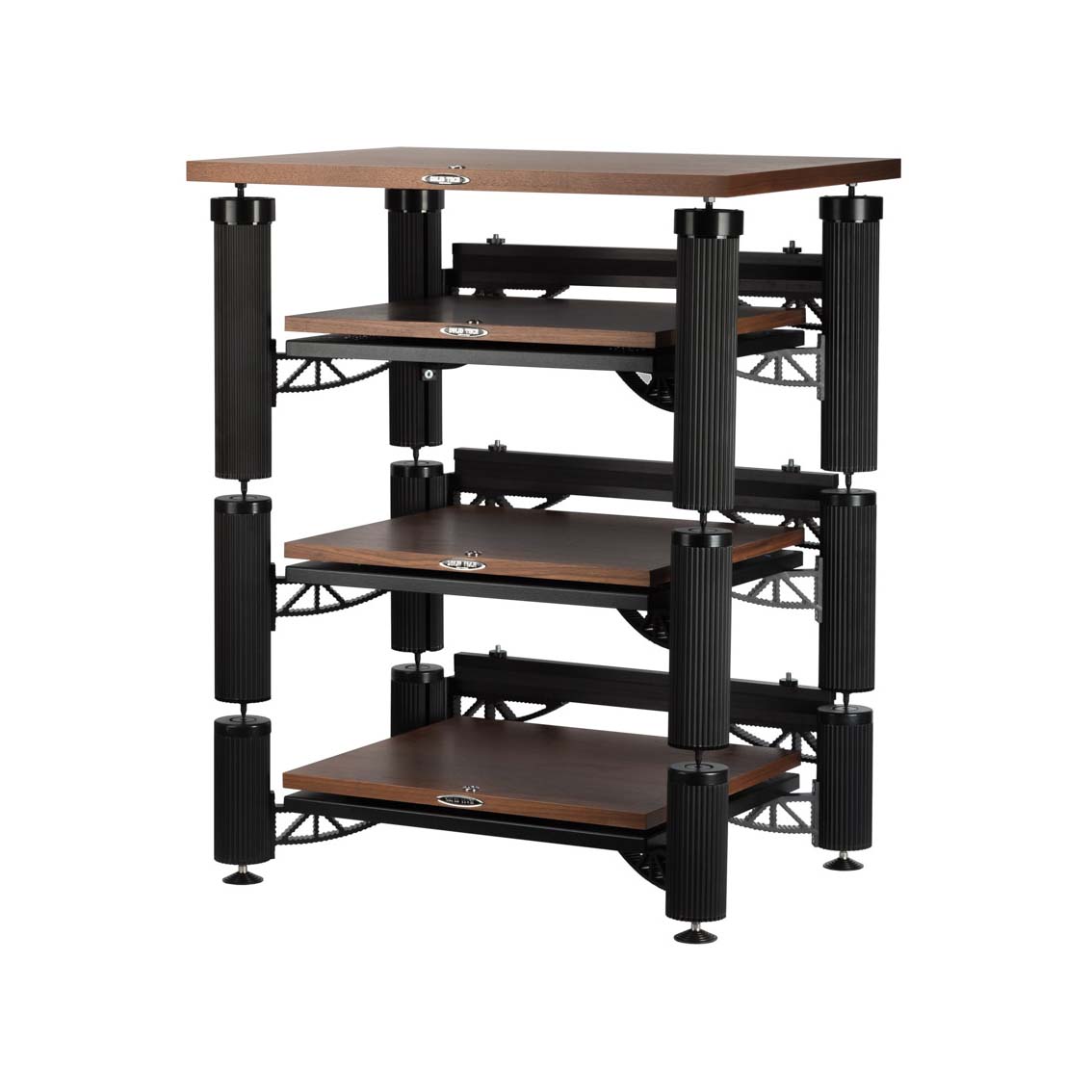 3 isolation shelf-kit design with top shelf and cable carriers in black/walnut-image