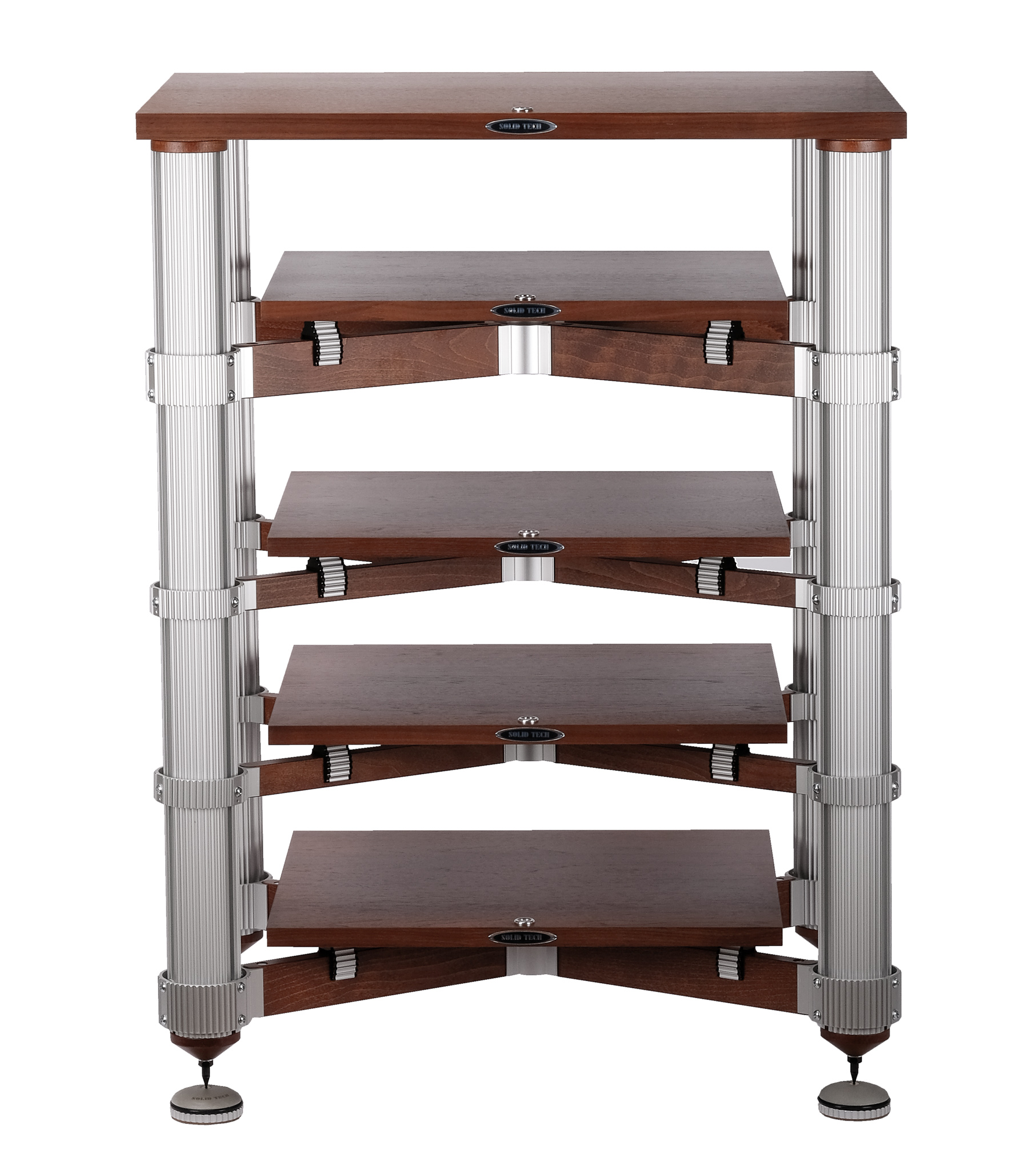 Rack of Silence 4 Regular with small shelves and top shelf in walnut-image